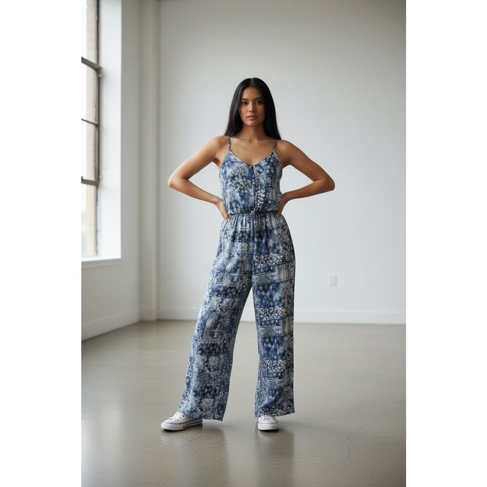 No Boundaries Junior Jumpsuit Size S Stretch Wide Leg Sleeveless Romper Casual